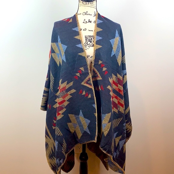 Aztec Tribal Western Blanket Cardigan - Picture 9 of 12